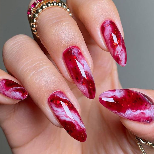 Red Snowflake Marble